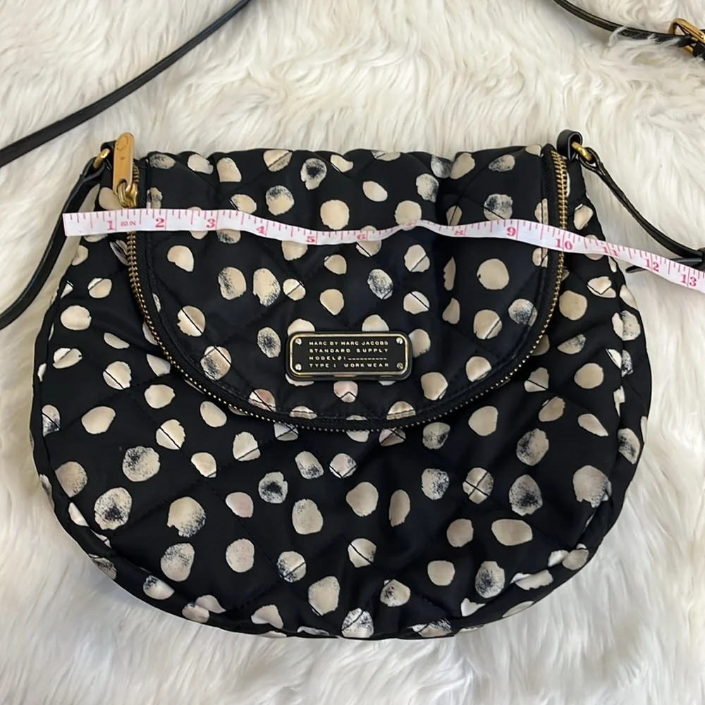 Marc by Marc Jacobs Black and White Polka Dot Crossbody Shoulder Purse Bag